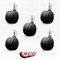 Service Caster 3'' Black Heavy Duty Floor Safe Twin Wheel Caster 1/2'' Threaded Stem, 5PK SCC-TS02S75-TPR-BLK-121310-5 - alternate 2